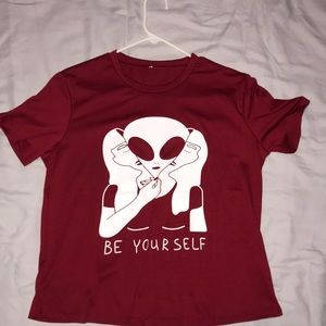 Red alien tee